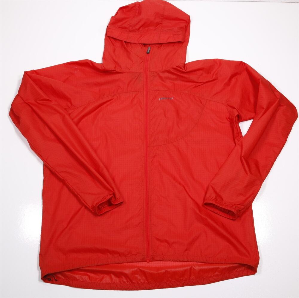 Patagonia Mens Dragonfly Full-Zip Red Lightweight Nylon Hooded Jacket Large